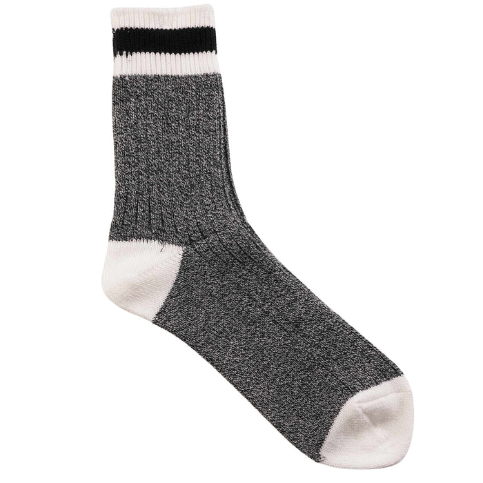 Anonymous Ism Tuck Cuff Stripes Crew Socks - Black