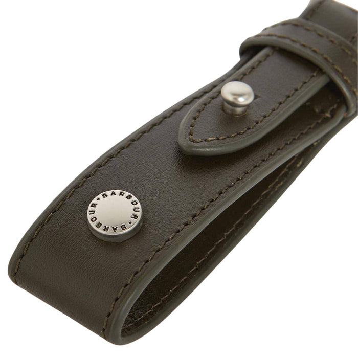 Barbour Brunton Leather Wallet & Keychain Gift Set - Dark Olive