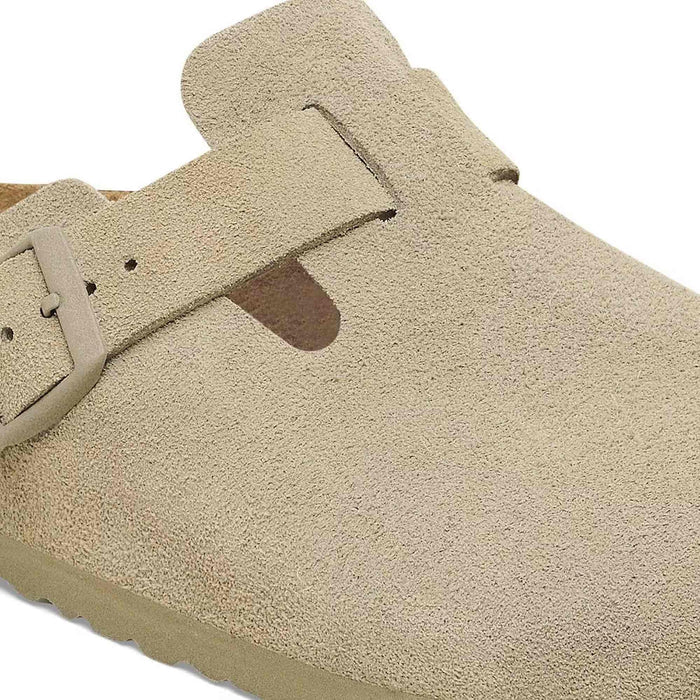 Birkenstock Womens Boston Suede Leather - Faded Khaki