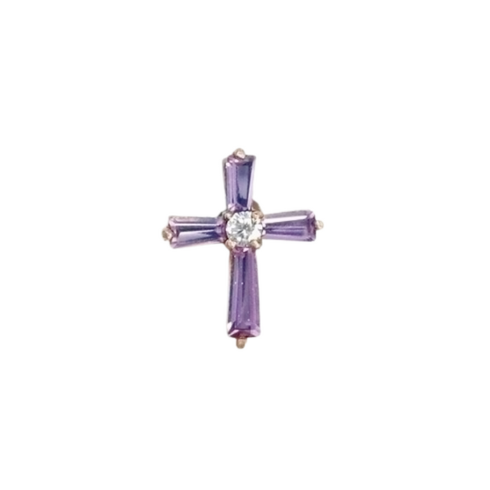 Birthstone January Cross Pin .75"H