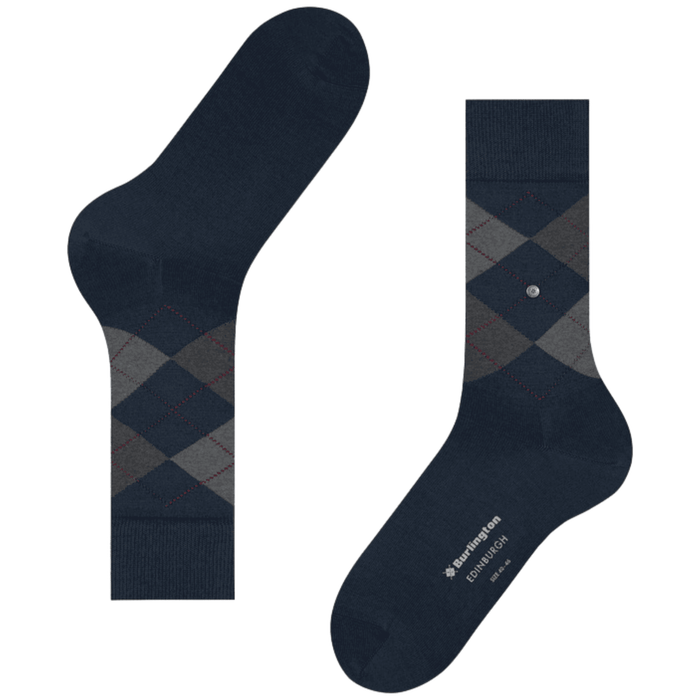 Burlington Socks Edinburgh Socks - Navy/Grey