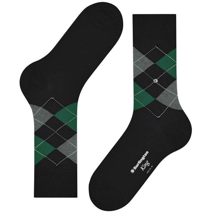 Burlington Socks King Socks - Black and Green