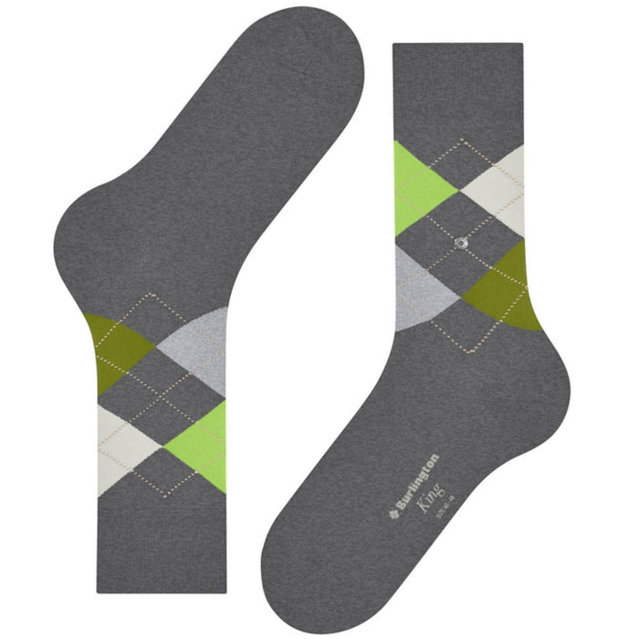 Burlington Socks King Socks - Grey and Green