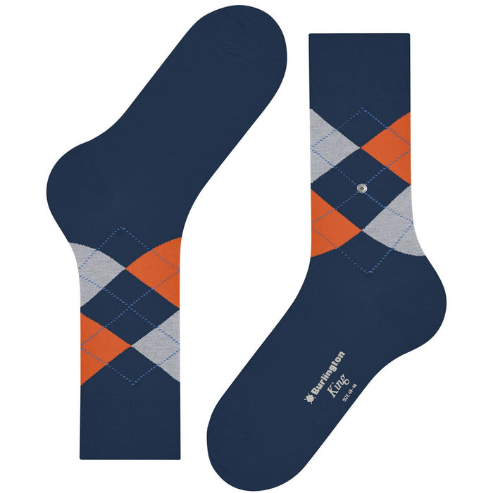 Burlington Socks King Socks - Navy Orange