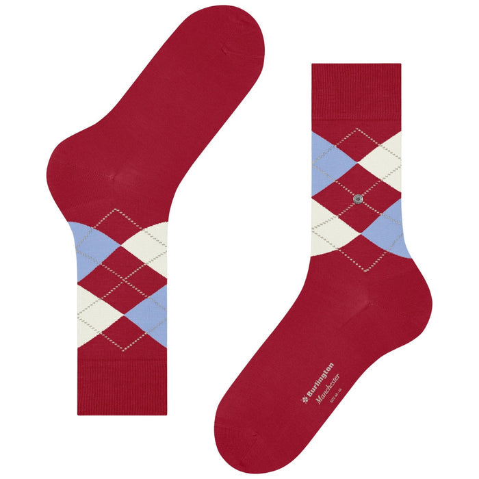 Burlington Socks Manchester Socks - Red/Blue