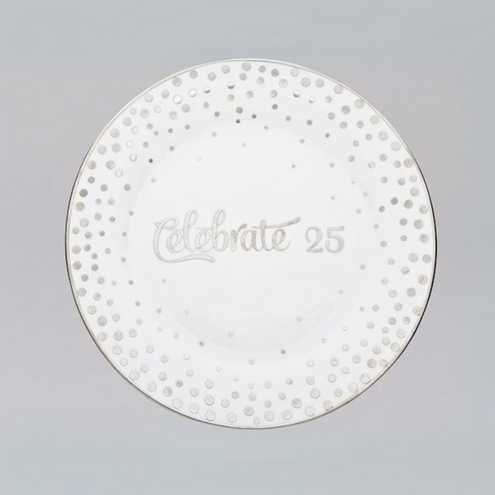 Celebrate 25 Plate 9.75"D