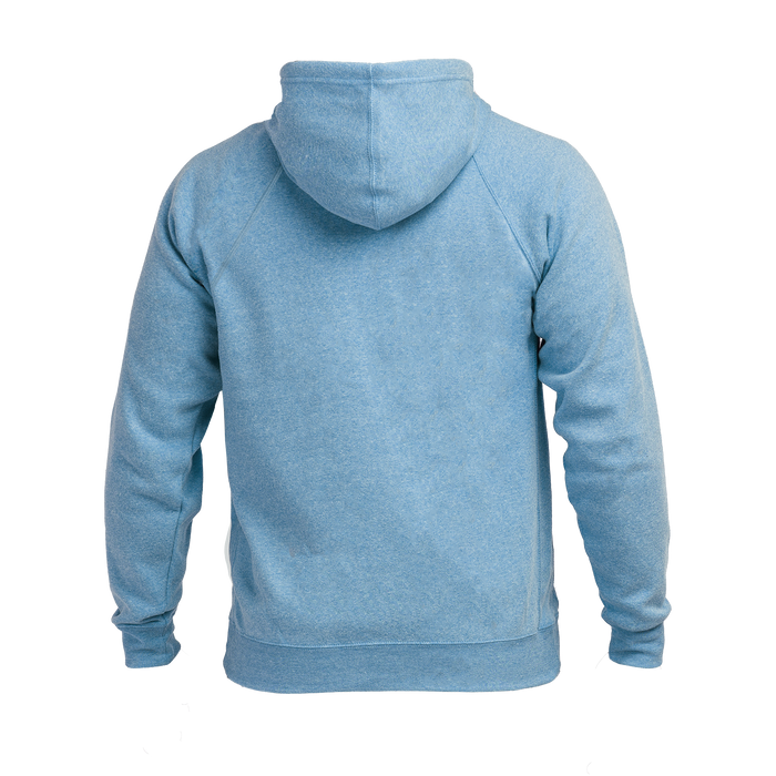 The REP Fitness Unisex Zip Hoodie in Heather Light Blue/Silver back