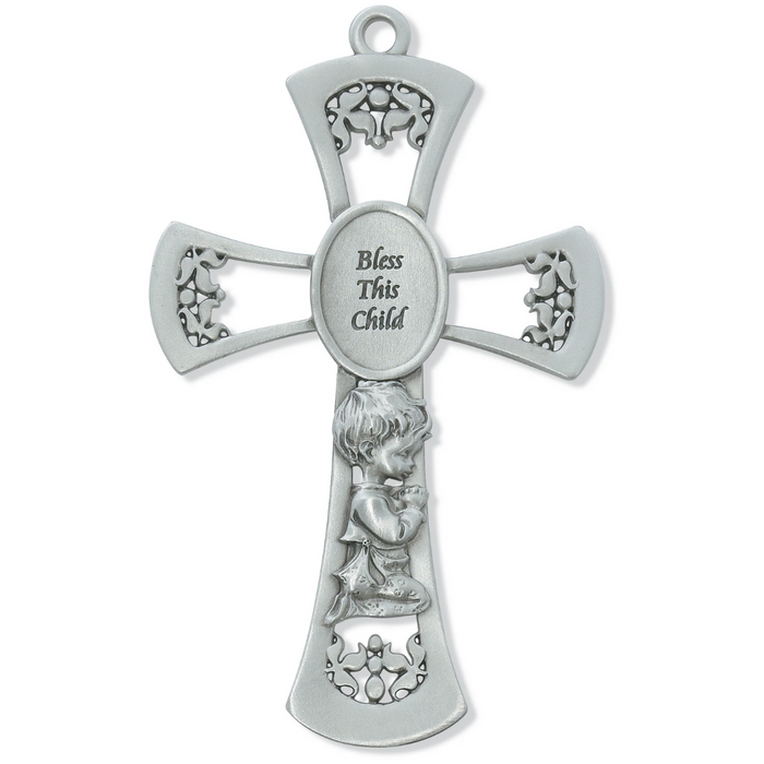 Cross - 6in Pewter Baby Boy's Cross