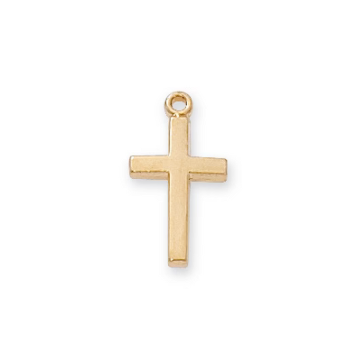 Cross Necklace - Gold on Sterling Baby Cross, Boxed
