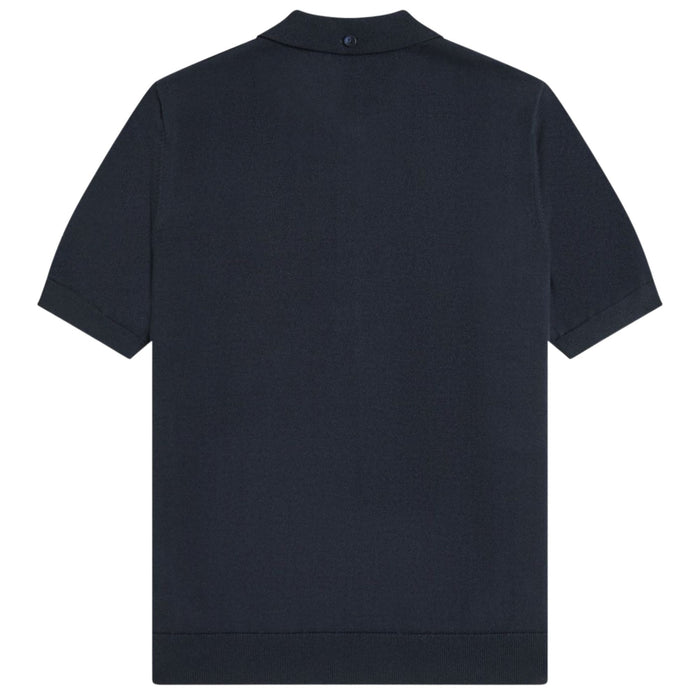 Fred Perry Cable Knitted Shirt - Navy