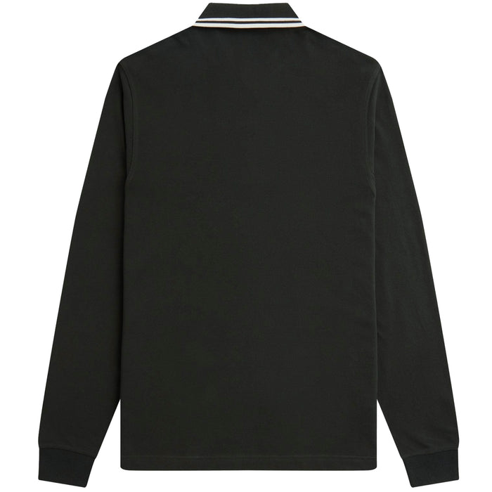 Fred Perry M3636 Long Sleeve Polo Shirt - Night Green