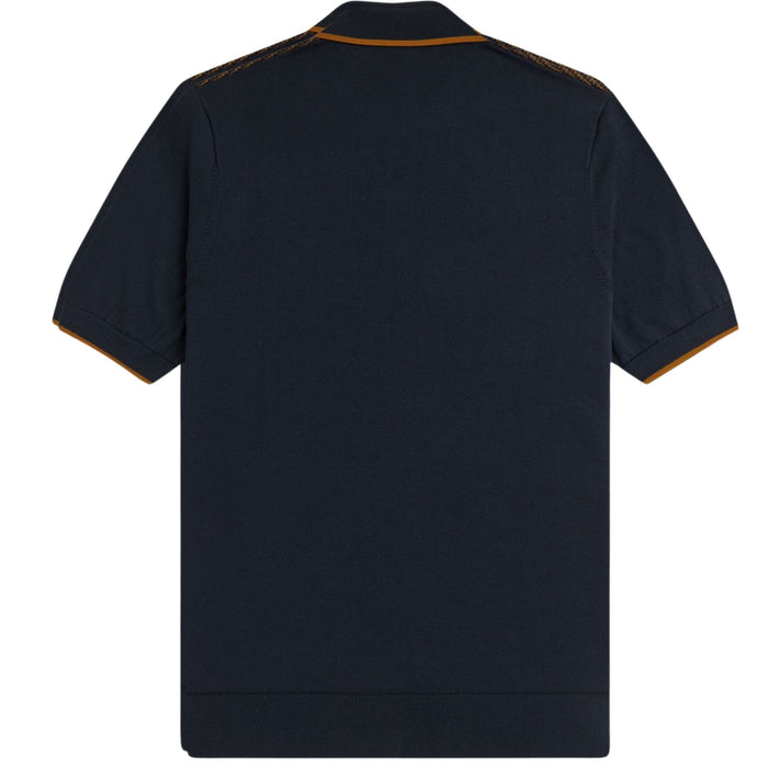 Fred Perry Tonic Waffle Knitted Shirt - Navy