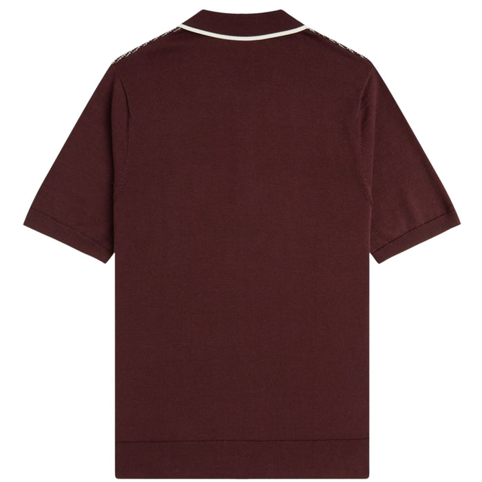 Fred Perry Tonic Waffle Knitted Shirt - Oxblood