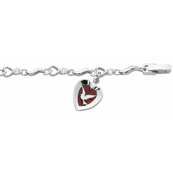 Holy Spirit Bracelet - 7.5in Cubic Zirconia Holy Spirit Bracelet Boxed