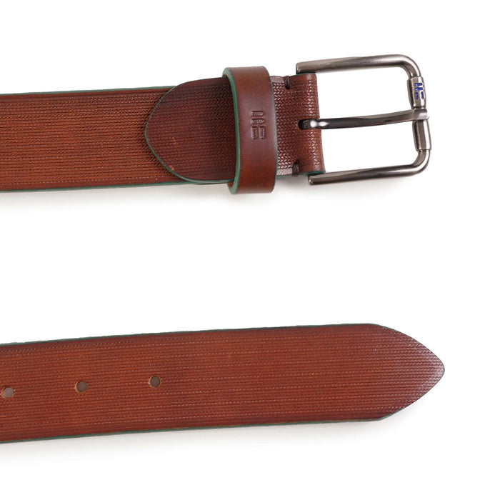Miguel Bellido Belts Leather Belt - Brown and Green
