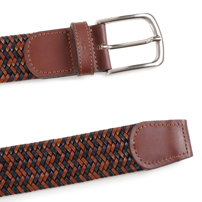 Miguel Bellido Belts Leather Woven Belt - Black and Brown