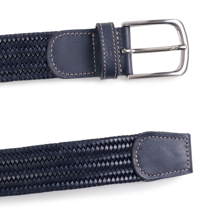 Miguel Bellido Belts Leather Woven Belt - Navy