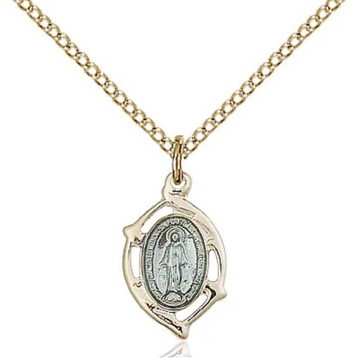 Miraculous Medal Necklace 18" Chain