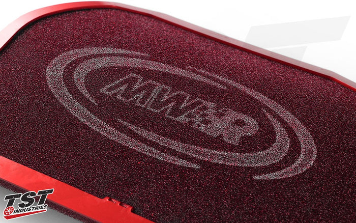 The MWR Performance Air Filter flows more air than the stock Yamaha R6 air filter.