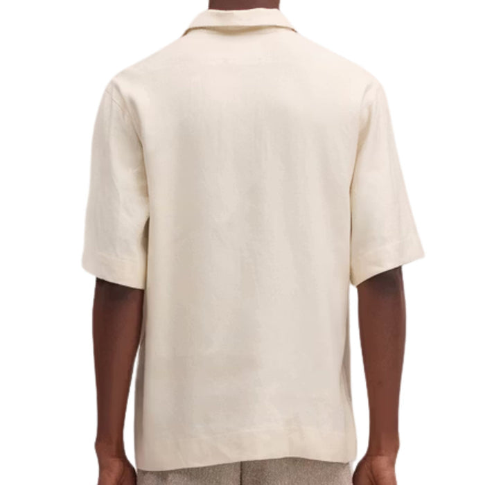 NN07 Bruno Linen Blend Polo - Ivory