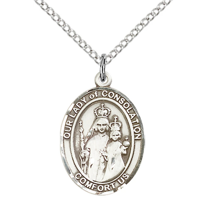Our Lady of Consolation Necklace Sterling Silver 18"