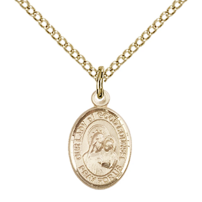 Our Lady of Good Counsel Necklace Sterling or Gold - 18" Chain | Bliss