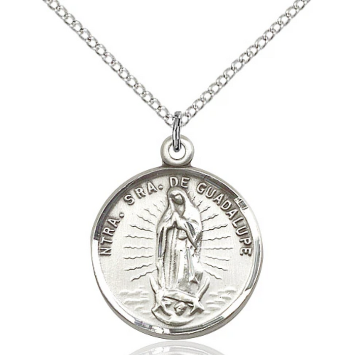 Our Lady of Guadalupe Medal Sterling Silver 18"