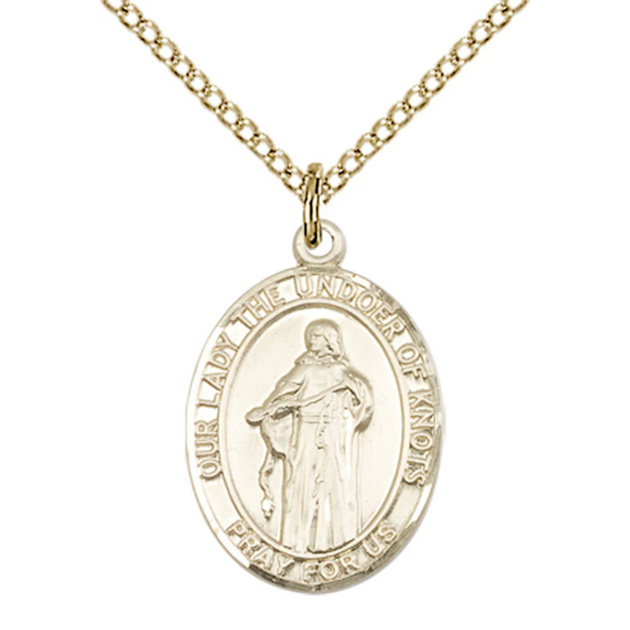 Our Lady the Undoer of Knots Necklace Gold Filled 18"
