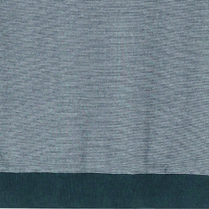Pittari Microstripe Short Sleeve Polo - Teal/Ecru