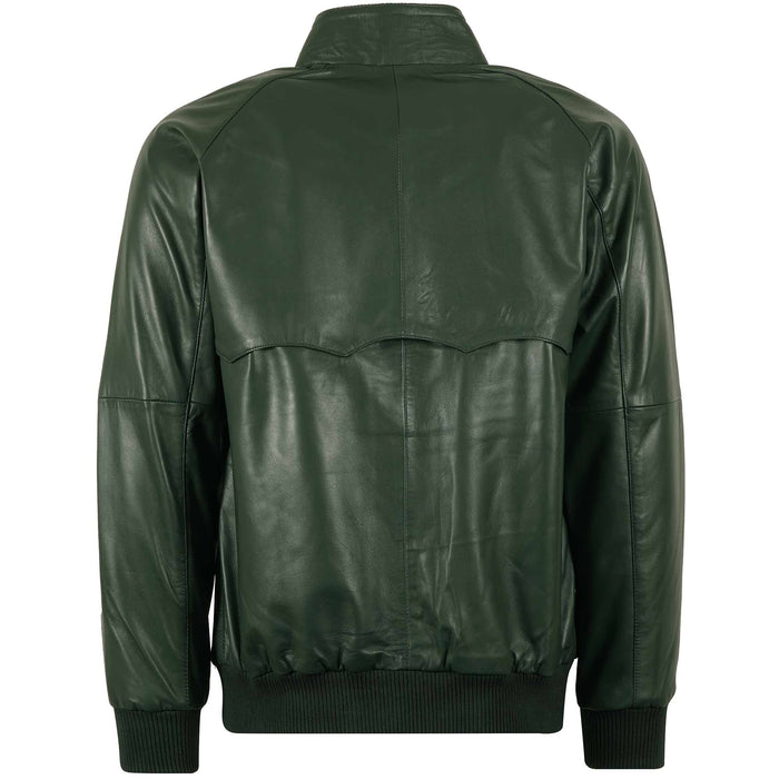 Real Hoxton Leather Harrington Jacket - Forest Green