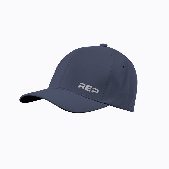 The REP Fitness REP® Performance Cap in Navy/Silver front