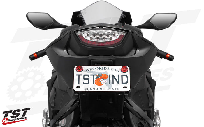 Give your 2017+ Honda CBR1000RR a clean and sleek tail section with the TST Elite-1 Fender Eliminator. (Standard plate bracket shown)