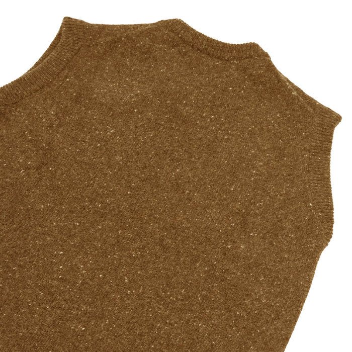 Universal Works Sweater Vest Wool Fleck - Brown