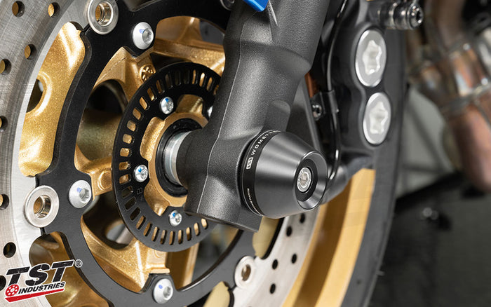 Womet-Tech Fork Sliders installed on the 2022+ Yamaha XSR900.