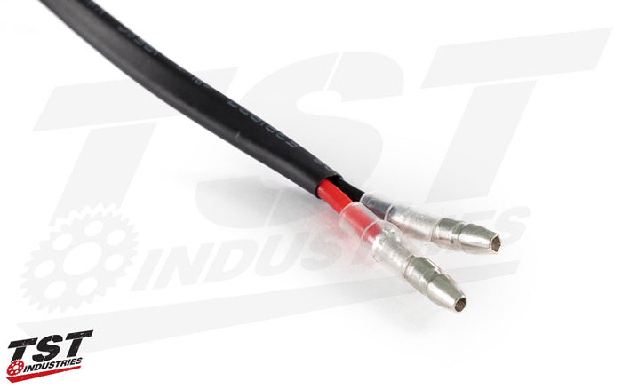 Micro switch terminates in male bullet-connectors for easy installation.