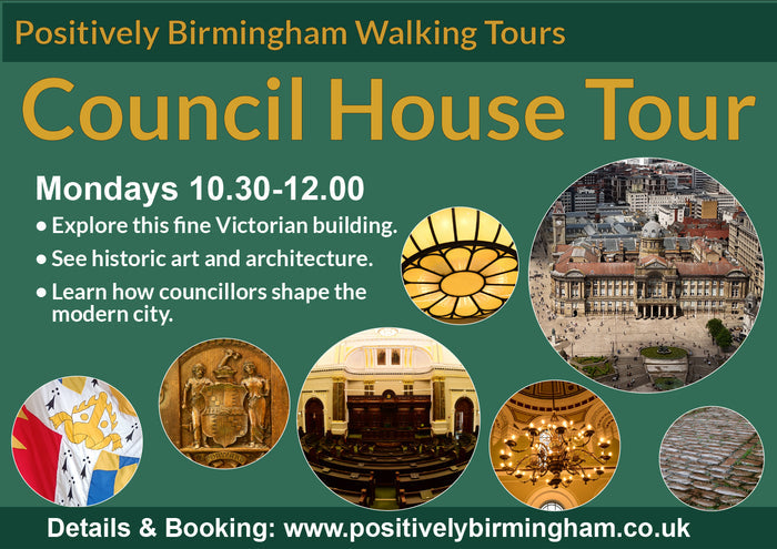 12.30-14:00 Monday 19th October 2026. Birmingham Council House Tour