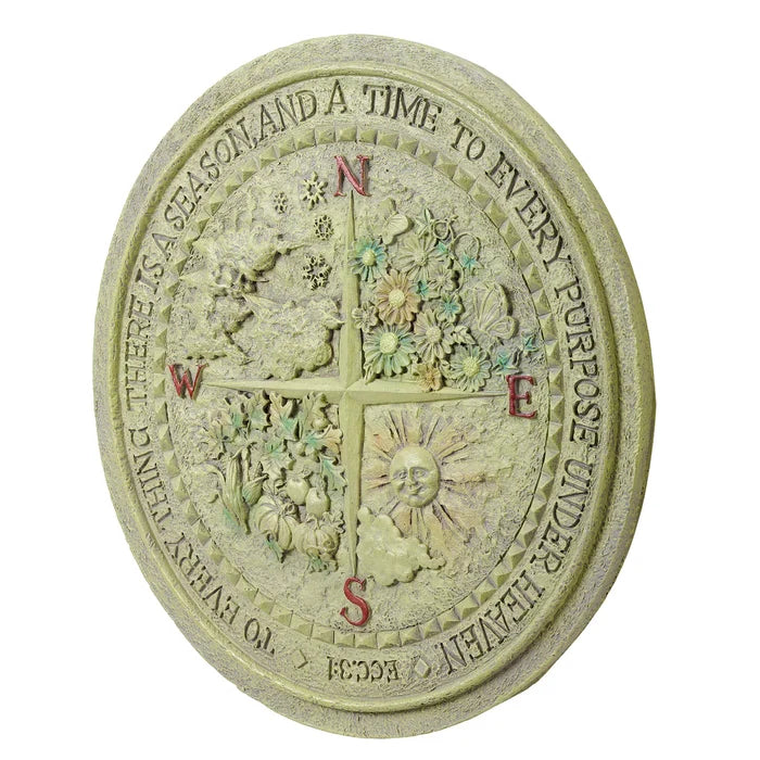 4 Seasons Garden Stone Plaque 12" - Ecclesiastes 3:1 | Roman