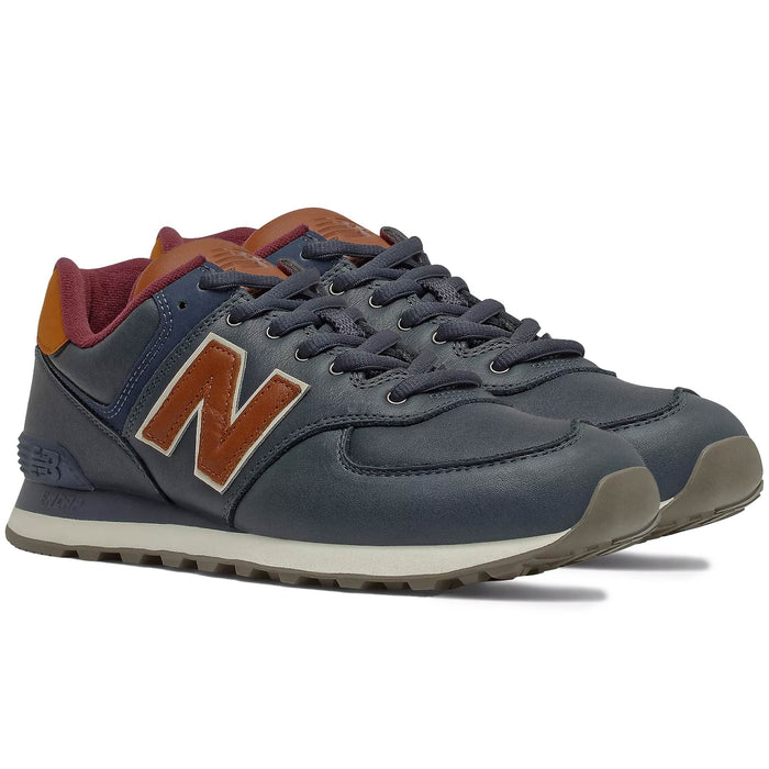 574 Leather - Navy