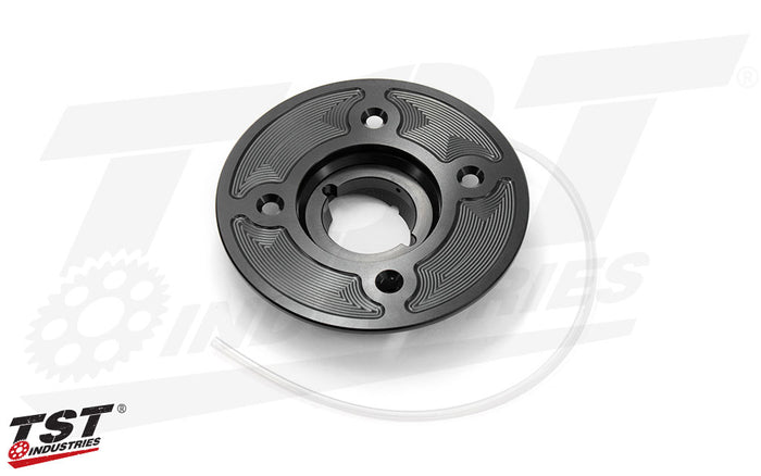 Black anodized aluminum provides a stunning finish that compliments every Kawasaki.