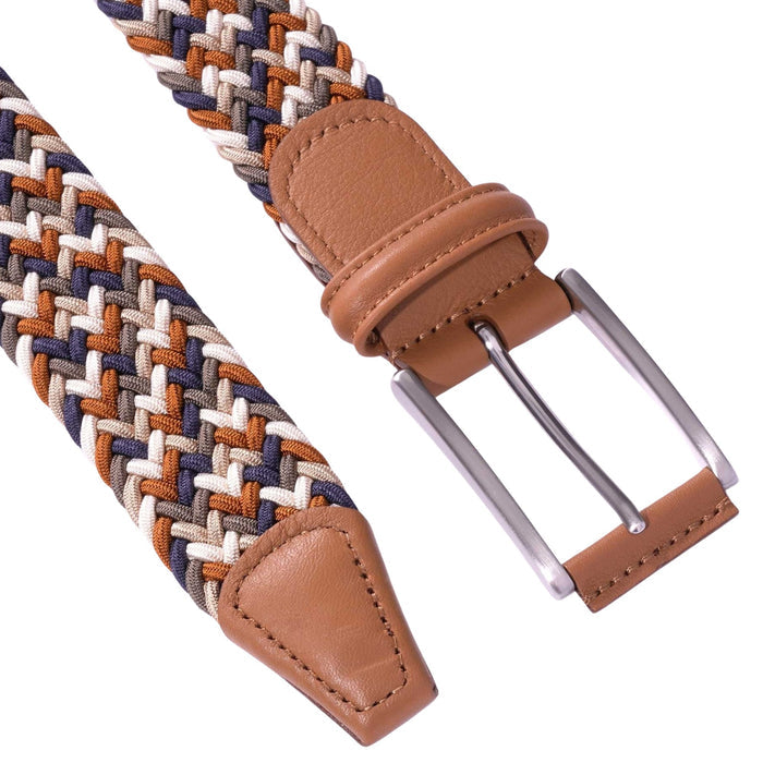 Anderson's Belts Woven Belt - Tan/Navy