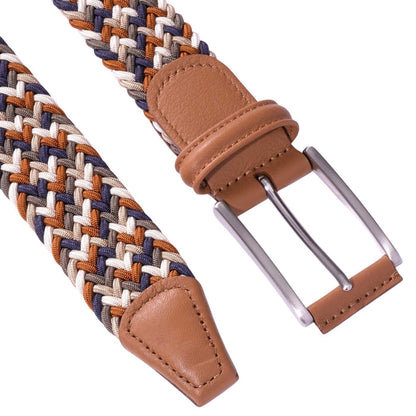 Anderson's Belts Woven Belt - Tan/Navy