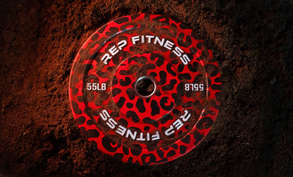 55lb animal print plate in mulch.