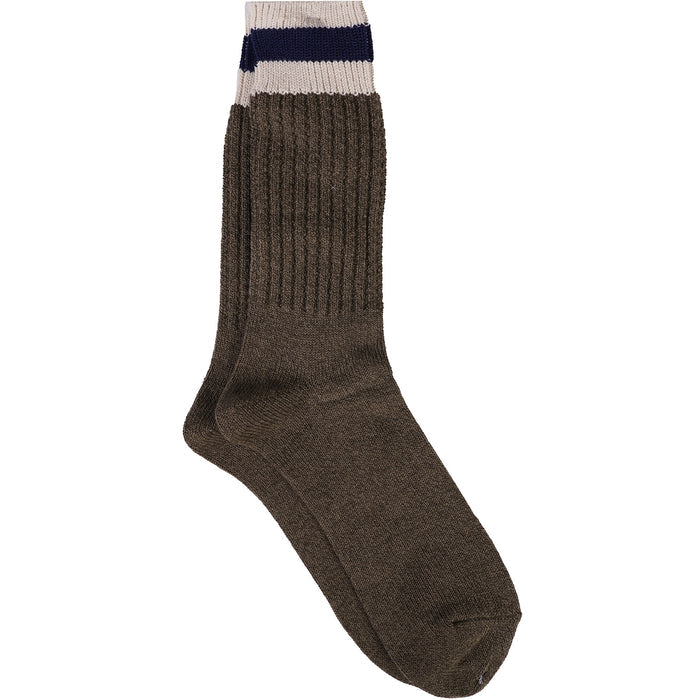 Anonymous Ism Tuck Cuff Striped Crew Socks - Moss
