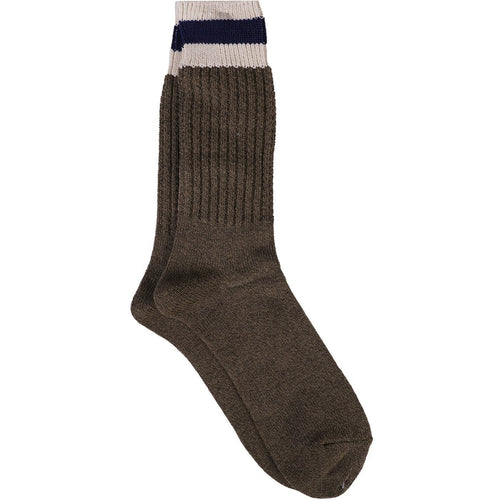 Anonymous Ism Tuck Cuff Striped Crew Socks - Moss