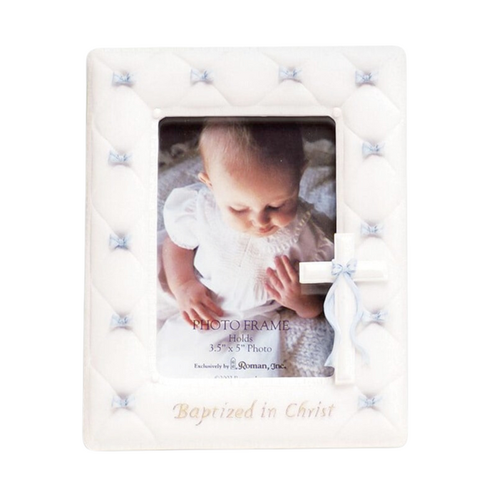 Baptism Boy Frame 7"H