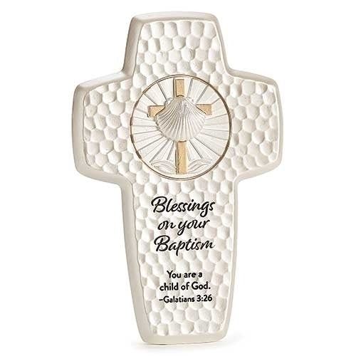 Baptism Wall Cross 7.25"H