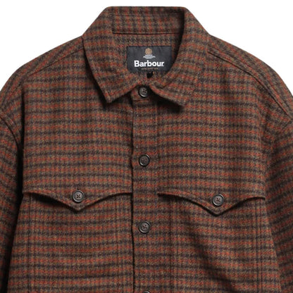 Barbour Hatfield Oversized Houndstooth Overshirt - Chesnut
