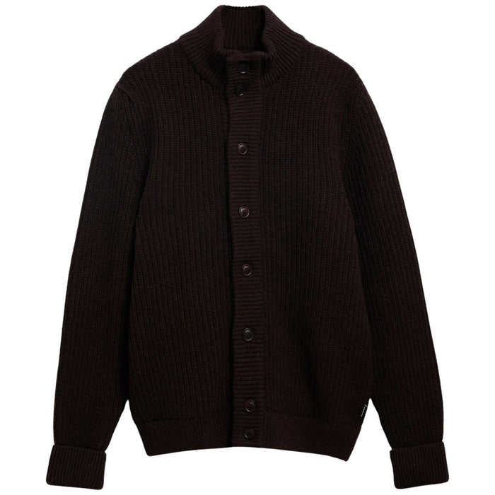 Barbour Mordale Knitted Button Through - Dark Brown