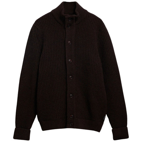Barbour Mordale Knitted Button Through - Dark Brown