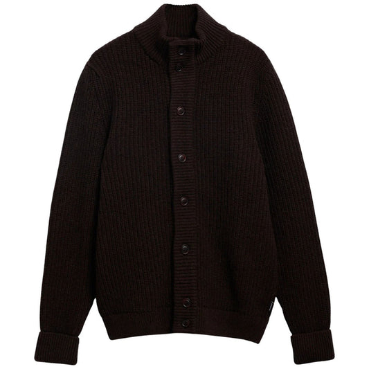 Barbour Mordale Knitted Button Through - Dark Brown